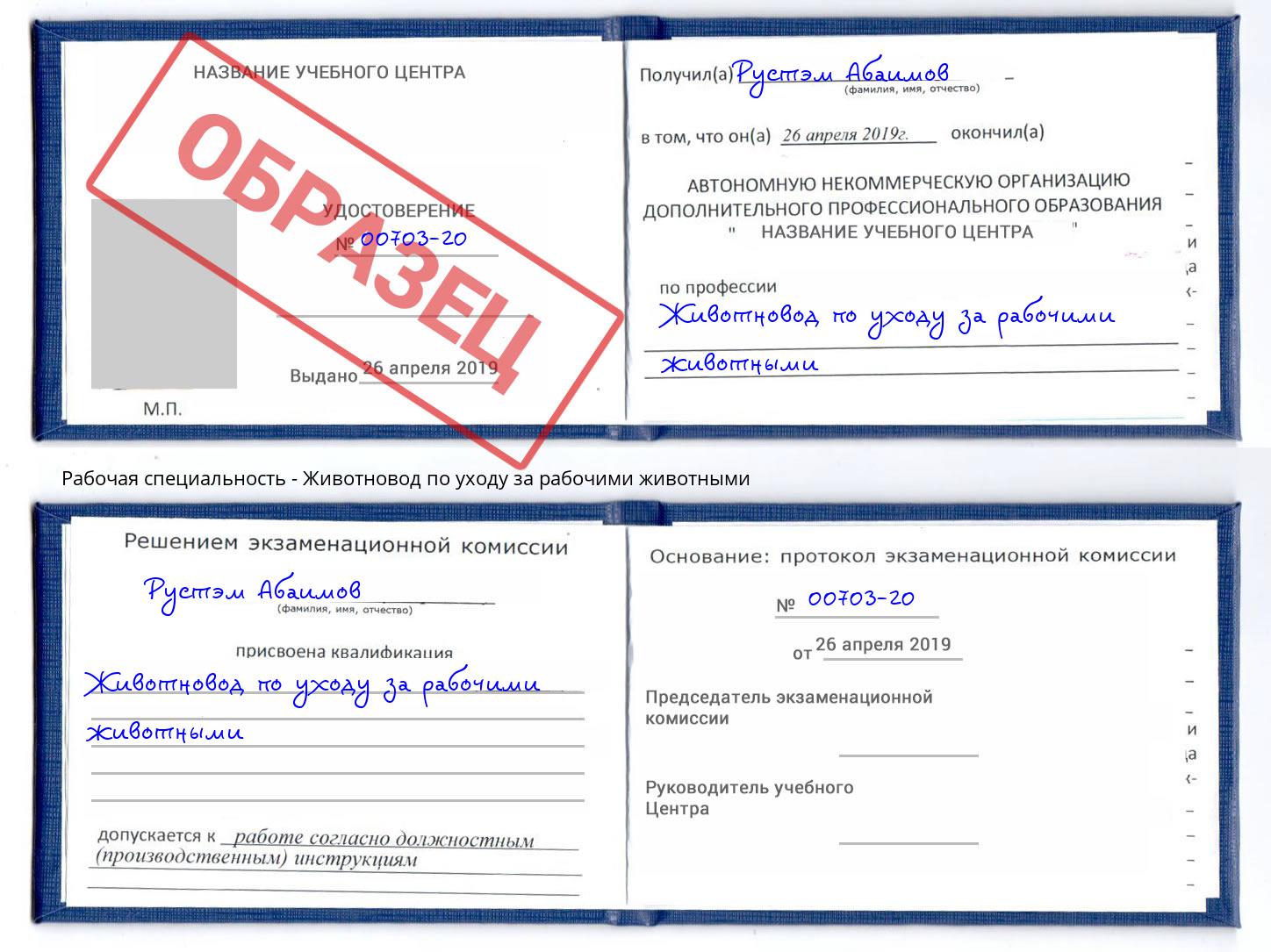 Животновод по уходу за рабочими животными Киселевск