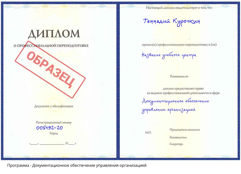 Документационное обеспечение управления организацией Киселевск